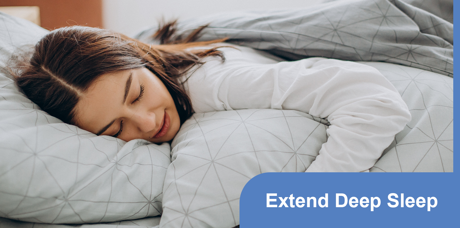 Illustration showing extended deep sleep benefits